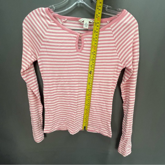 BANANA REPUBLIC Pink striped keyhole top - Picture 5 of 7